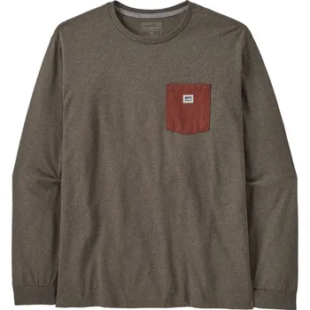 Pánské oblečení PATAGONIA M's L/S Shop Sticker Pocket Responsibili-Tee, MRLB velikost: M