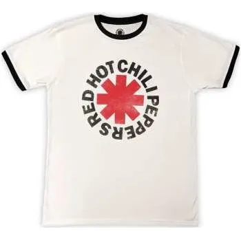 Zahraniční hudba Merch Red Hot Chili Peppers: Red Hot Chili Peppers Unisex Ringer T-shirt: Logo Ringer (white) (xx-large) XXL