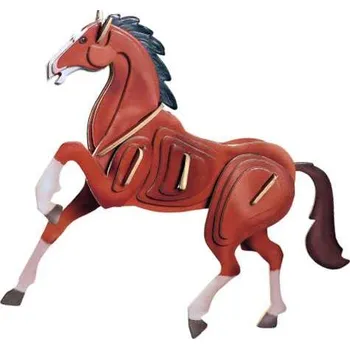 Dřevěná hračka Woodcraft Dřevěné 3D puzzle Kůň barevný