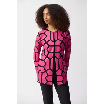 Dámské sako JOSEPH RIBKOFF dámské sako růžové variace kůže a síťoviny