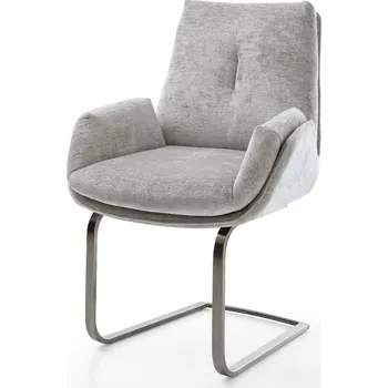 Jídelní židle DELIFE Jídelní židle Clea-Flex žinylka stříbrně šedá jídelní židle plochá grafitová