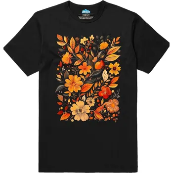 Pánské tričko Pánské tričko Podzimní květiny (Velikost: M, Barva: Černá)
