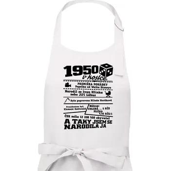Kuchyňská zástěra 1950 v kostce - Dámská zástěra na vaření - Univerzální velikost ( Bílá )