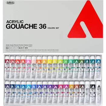 Vodová barva Akrylové kvašové barvy Holbein - sada 36 ks