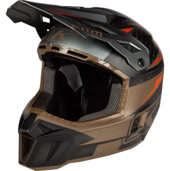 Helma na motorku KLIM F3 Carbon Pro Off-Road přilba ECE Hnědá XXL