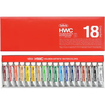 Vodová barva Akvarelové barvy Holbein 5ml, sada 18 ks