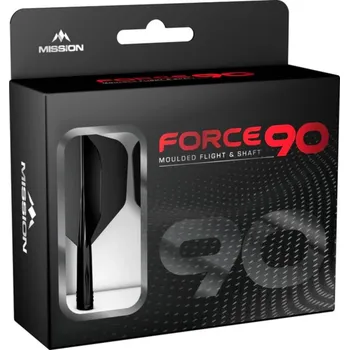 Příslušenství pro šipky Letky plast Force 90 Black Slim - úzké / Mission Velikost: Dlouhý
