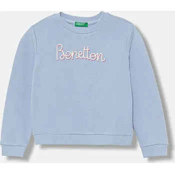 Chlapecká mikina Bavlněná mikina United Colors of Benetton modrá barva, s potiskem, 3J70G10JR 3J70G10JR.P.seasonal 05X, vel. 104