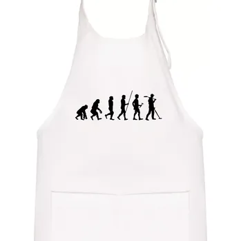 Kuchyňská zástěra Evoluce detektor - Dětská zástěra na vaření - Univerzální velikost ( Bílá )