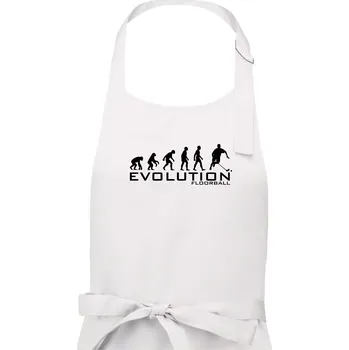 Kuchyňská zástěra Evoluce Floorball - Pánská zástěra na vaření - Univerzální velikost ( Bílá )