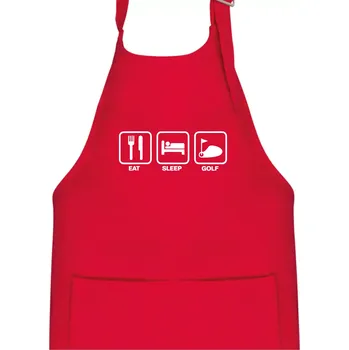 Kuchyňská zástěra Eat sleep golf - Dětská zástěra na vaření - Univerzální velikost ( Červená )