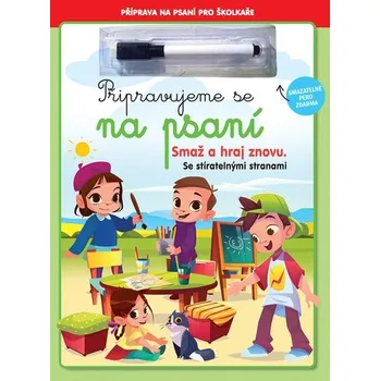 Cizojazyčná kniha Pripravujeme se na psani - Smaž a hraj znovu, se stíratelnými stranami