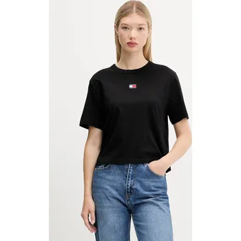 Dámské tričko Bavlněné tričko Tommy Jeans DW0DW22202 černá 99X, vel. XXS