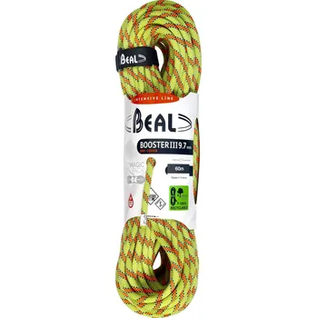 Lano Lezecké lano Beal Booster III 9,7 mm 60 m Unicore Dry Cover - anis