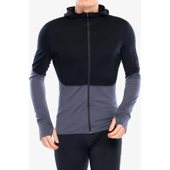 Pánská mikina Rozepínací mikina Icebreaker Merino 200 Realfleece Descender LS Zip Hoodie - black/graphite/cb