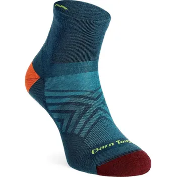 Pánské oblečení Ponožky na běhání Darn Tough Run 1/4 Ultra-Lightweight with Cushion - dark teal