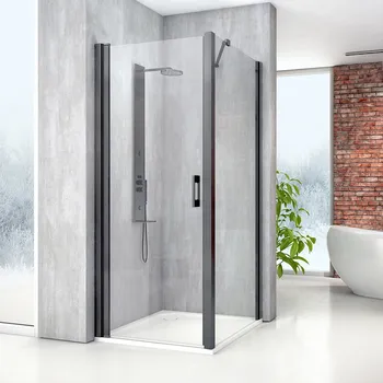 Roth MELINA LINE MI PIV+MI FXP Sprchový kout obdélníkový 90x100 cm Profil: Černá, Sklo: Hladké čiré