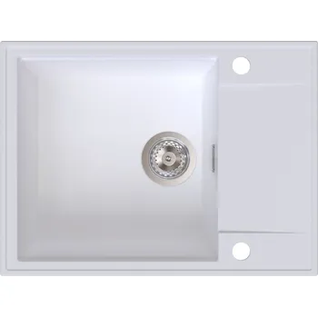 Granitový dřez Sink Quality Sink55, kuchyňský granitový dřez 620x460x215 mm, bílá, SKQ-SINK.W.1KKO