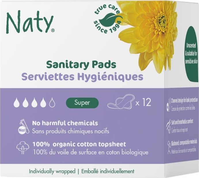 Eco Naty Dámské ECO vložky Naty - super (12 ks) - novinka