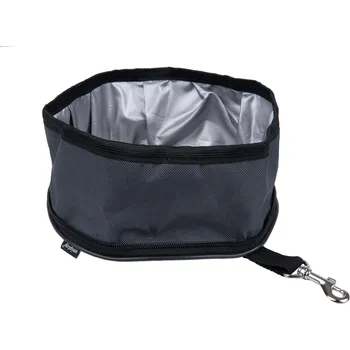 přepravka pro zvíře Cestovní miska pro psy TRAVELLING šedá velikost S/M, L/XL Rozměr: L/XL - 23 [ø] x 11 [h] cm