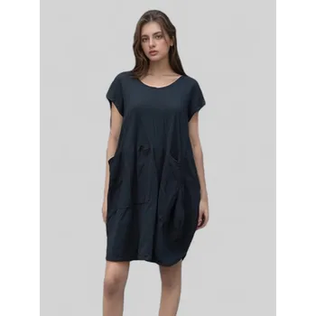 Dámské šaty Tunika s předními kapsami Barva: černá
