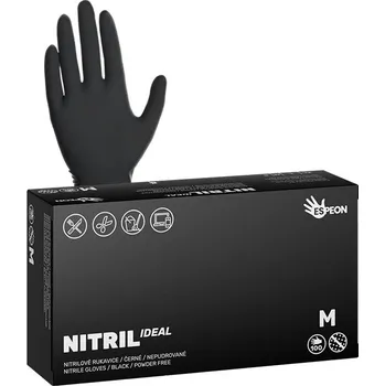 Espeon Nitrilové rukavice NITRIL IDEAL 100 ks, nepudrované, černé, 3.5 g Velikost: M