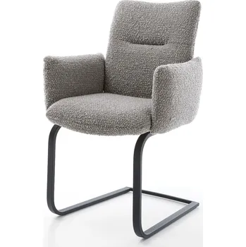 Jídelní židle DELIFE Jídelní židle Jova-Flex s područkami bouclé stříbrně šedá jídelní židle plochá černá taštičkové pružiny