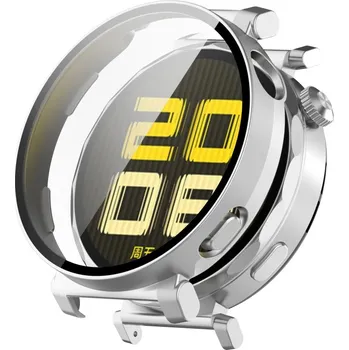 VSECHNONAMOBIL 91952 PC FULL COVER Plastový kryt se sklem pro Huawei Watch GT 5 Pro 42mm stříbrný
