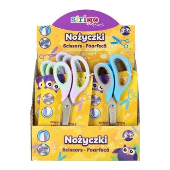 Set školních potřeb Nożyczki szkolne niebiesko-szare, fioletowo-miętowe 1szt\n (12szt/disp)