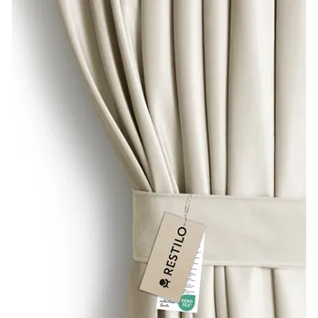 Závěs s multifunkční páskou AmeliaHome Velvet světle béžový, velikost 140x270