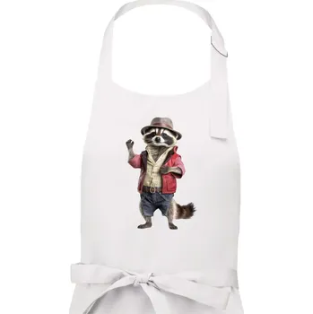 Kuchyňská zástěra Mýval v košili - Pánská zástěra na vaření - Univerzální velikost ( Bílá )