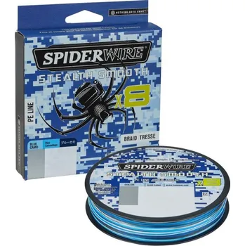 Rybářská šňůra Pletená Šňůra Spiderwire Stealth Smooth8 Modrá Camo 0,33mm 38,1kg 150m