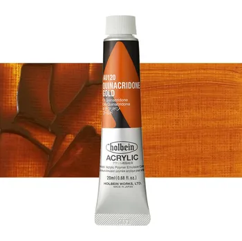 Vodová barva Akrylová barva Holbein Heavy Body - Quinacridone Gold Balení: 20 ml