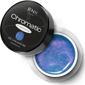 Umělé nehty ENII NAILS ENII Chromatic Builder UV LED gel 06 Ocean's 69 - chromatický stavební gel, 15ml