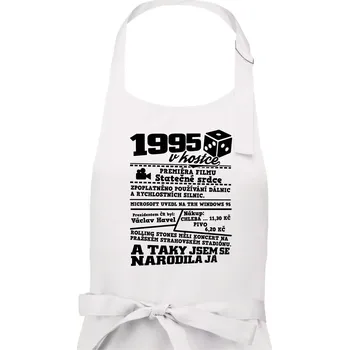 Kuchyňská zástěra 1995 v kostce - Dámská zástěra na vaření - Univerzální velikost ( Bílá )