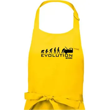 Kuchyňská zástěra Evoluce mechanik - Dámská zástěra na vaření - Univerzální velikost ( Žlutá )