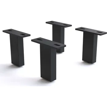 Jídelní židle DELIFE Podnož čtvercová 12,5 cm kov černá pro všechny druhy nábytku (4 ks sada)