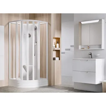 Ravak Sprchový kout ASBKP6 90x90, bílá+transparent (4 díly)