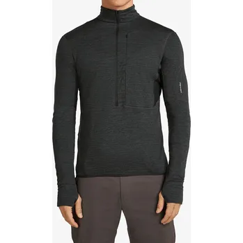 Pánská mikina Mikina bez kapuce Icebreaker Merino 200 Realfleece Descender LS Half Zip - jet hthr/black/cb