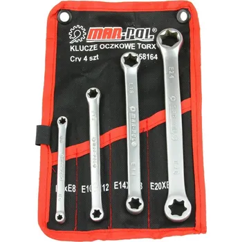 Ruční nářadí GEKO Klíče očko torxové nástěnné 4ks 6 - 24mm 00585