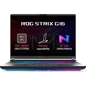 Notebook ASUS ROG Strix G16/G615LR-NEBULA002/U9-275HX/16"/2560x1600/32GB/1TB/RTX 5070Ti/bez OS/Gray/2R