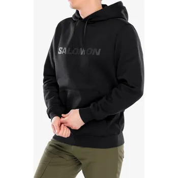 Pánská mikina Mikina s kapucí Salomon Big Logo Hoodie - deep black