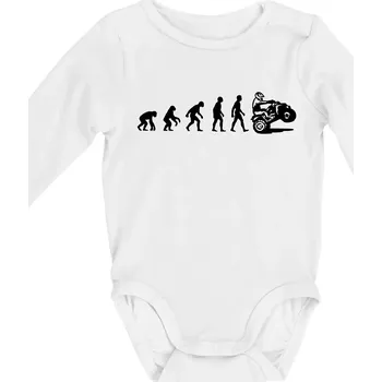Dětská móda Evoluce quad čtyřkolka - Body kojenecké s dlouhým rukávem - Dlouhý r. do 3 měs ( Bílá )