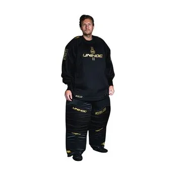 Florbalový dres Unihoc ALPHA EVOLAB black/gold set Florbalový brankářský set L, černá / zlatá