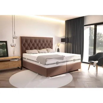 Postel Padmé 180x200 cm sametově hnědá, nanna - 2× matrace (90x200) v 1 potahu 180x200 cm hnědá