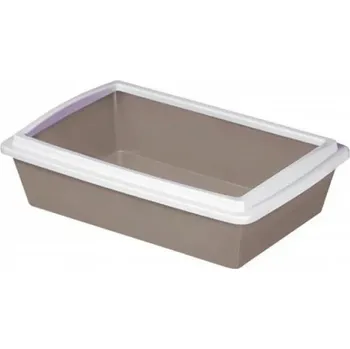 Toaleta pro kočku Toaleta pro kočky TRAY 2 - kočičí WC s okrajem, 50x35x12cm, pudrově hnědá