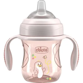 CHICCO Hrneček Transition učicí s držadly pink, 4m+