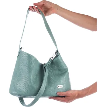 Kabelka Dámská kabelka City Bloom Snake - pastelově modrá | Koženková dámská kabelka | česká výroba