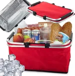 Skládací termo piknikový koš s hliníkovou izolací - červený