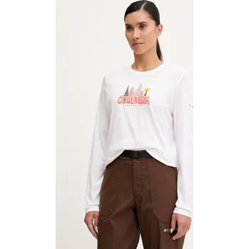 Pánské oblečení Tričko s dlouhým rukávem Columbia Ruby Springs 2135241 bílá 00X, vel. M